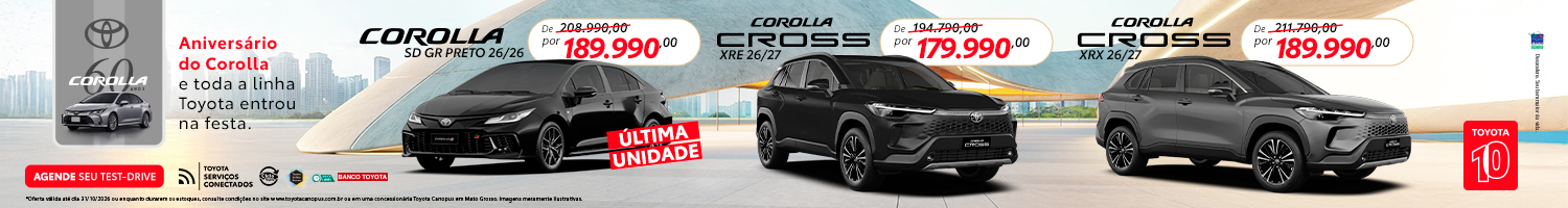 Ofertas de aniversario do Corolla e Corolla Cross