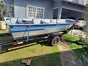 Barco Karranca 4,5mts com Carretinha e Motor Hidea 15hp