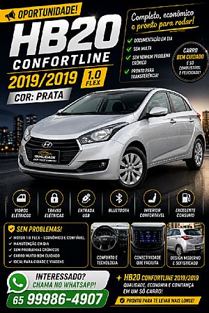 Hb20 Hatch Comfort 1.0 Flex 2019/2019 em Cuiabá - MT