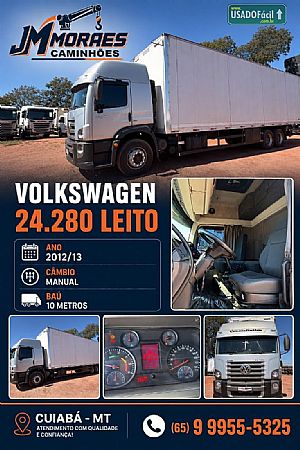 Volks 24-280 E Constellation 6x2 cabine leito teto alto Baú