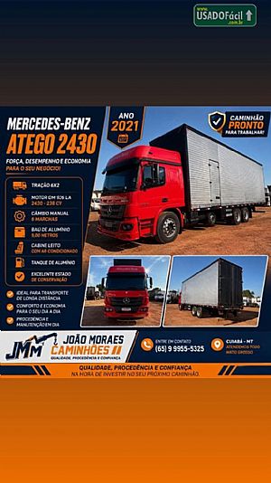 mercedes Atego 2430 6x2 2p diesel E5 Baú
