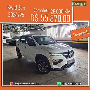 Kwid Zen 1.0 Mecânico Flex 2024/2025 em Cuiabá - MT