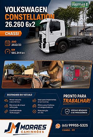 Volks 26-260 Constellation 6x2 2p Diesel E6 2022/2023 em Cuiabá - MT