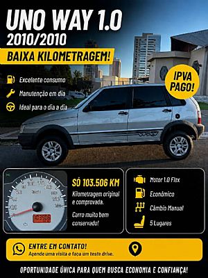 Uno Mille Way Fire 1.0 Flex 4p 2010/2010 em Cuiabá - MT