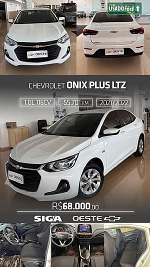 Onix Sedan Plus Ltz 1.0 Turbo Mecânico Flex 2021/2022 em Tangará da Serra - MT