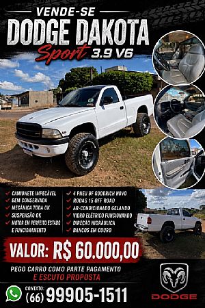 Dakota Sport 3.9 V6 1999/2000 em Colider - MT