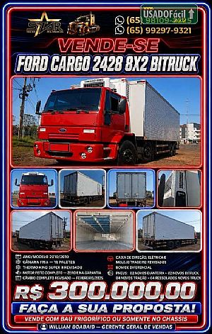 Ford Cargo-2428-e T 8x2 Camera Fria Bi-truk 2010/2010 em Várzea Grande - MT
