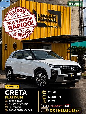 Creta Platinum 1.0 Turbo Automático Flex 2025/2026 em Cuiabá - MT