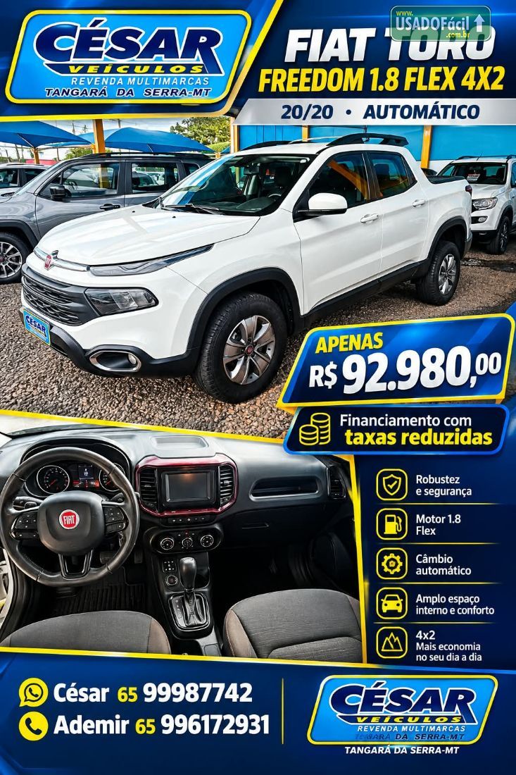 Fiat Toro Freedom 1.8 Automático Flex 2020/2020 — foto 5 de 10