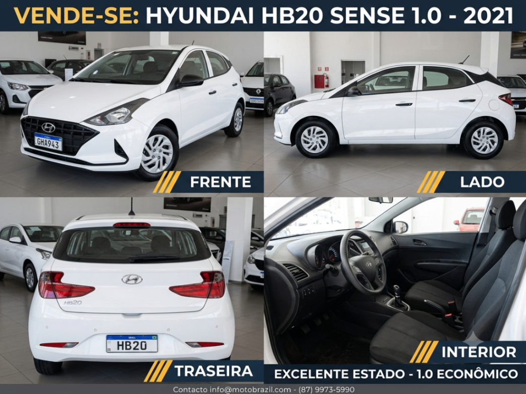 Hyundai HB20 Hatch Sense 1.0 Mecânico Flex 2020/2021 — foto 2 de 2