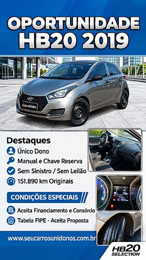 Hb20 Hatch Unique 1.0 Mecânico Flex 2018/2019 em Nova Xavantina - MT